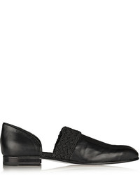 Loewe Braid Trimmed Leather Loafers