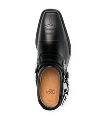 Toga Virilis Buckled Leather Ankle Boots