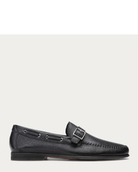 Bally Carles Black Leather Loafer With Buckle