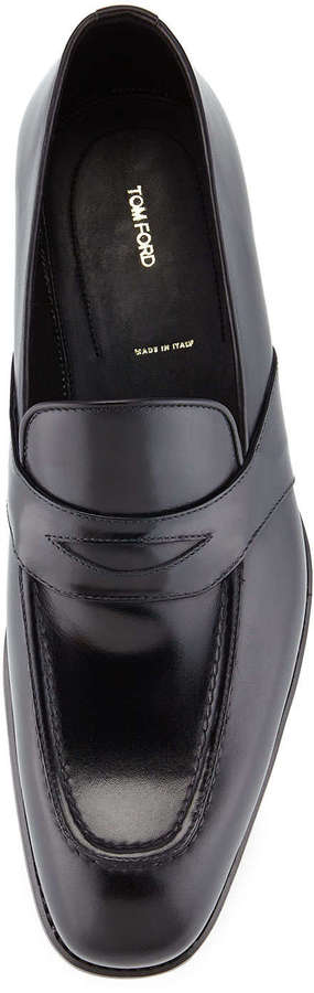Tom Ford Charles Leather Penny Loafer Black, $1,590 | Neiman Marcus |  Lookastic