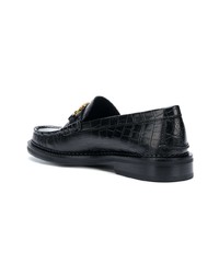 Versace Croco Embossed Loafers