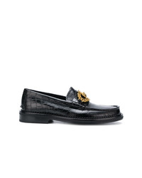 Versace Croco Embossed Loafers