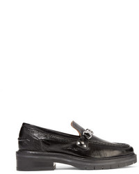 Rag & Bone Curtis Textured Patent Leather Loafers Black