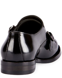 Saint Laurent Dare Eli Patent Leather Monk Strap Loafer Black