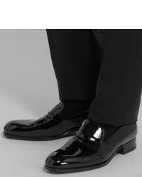 Tom Ford Edgar Grosgrain Trimmed Patent Leather Loafers