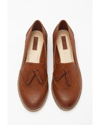Forever 21 Faux Leather Tasseled Loafers