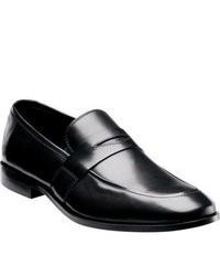 Florsheim Jet Penny Black Smooth Leather Penny Loafers