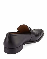 Magnanni For Neiman Marcus Walden Leather Slip On Loafer Black
