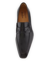 Magnanni For Neiman Marcus Walden Leather Slip On Loafer Black