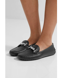 Tod's Gommino Embellished Leather Loafers Black