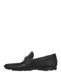 Versace Grained Leather Loafers W Medusa Detail