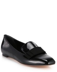 Alexander McQueen Grosgrain Bow Patent Leather Loafers