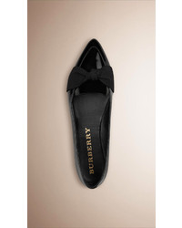 Burberry Grosgrain Detail Patent London Leather Loafers