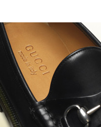 Gucci Black Leather Horsebit Loafer