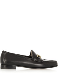 Gucci Horsebit Detailed Leather Loafers Black