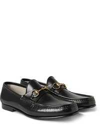 Gucci Horsebit Polished Leather Loafers