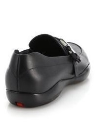 Prada Iconic Buckled Leather Loafers