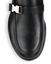 Prada Iconic Buckled Leather Loafers