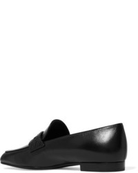Bottega Veneta Intrecciato Trimmed Leather Loafers Black