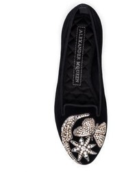Alexander McQueen Jeweled Velvet Loafers