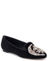 Alexander McQueen Jeweled Velvet Loafers