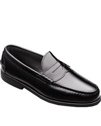 Kenwood Black Gentry Leather Penny Loafers