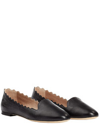 Chloé Lauren Scalloped Leather Loafers