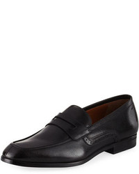 Bally Lauto Textured Leather Penny Loafer Black