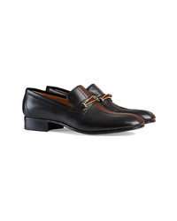 Gucci Leather Loafer With Stripe