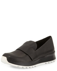 Eileen Fisher Leather Penny Loafer Trainer Black
