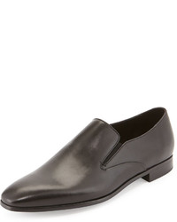 Giorgio Armani Leather Slip On Loafer Black