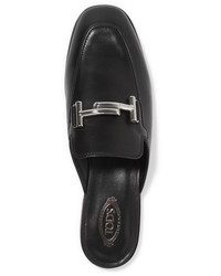 Tod's Leather Slippers Black
