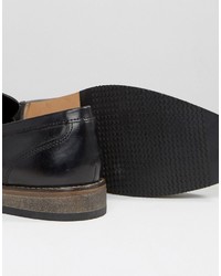 Asos Loafers In Black Leather With Natural Sole