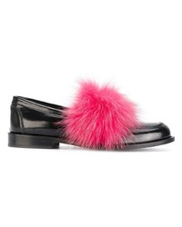 Joshua Sanders Loafers With Pink Fox Fur