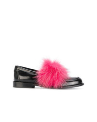 Joshua Sanders Loafers With Pink Fox Fur