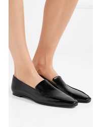 The Row Minimal Textured Patent Leather Loafers