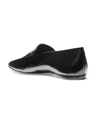 The Row Minimal Textured Patent Leather Loafers