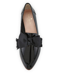 Kate Spade New York Cosetta Too Patent Bow Loafer Flat Black