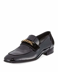 Tom Ford Patent Leather Chain Link Loafer Black