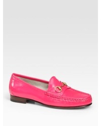 Gucci Patent Leather Horsebit Loafers