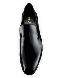 Prada Patent Leather Slip On Loafer Black
