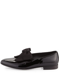Versace Patent Loafer Wbow Black