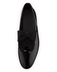Versace Patent Loafer Wbow Black