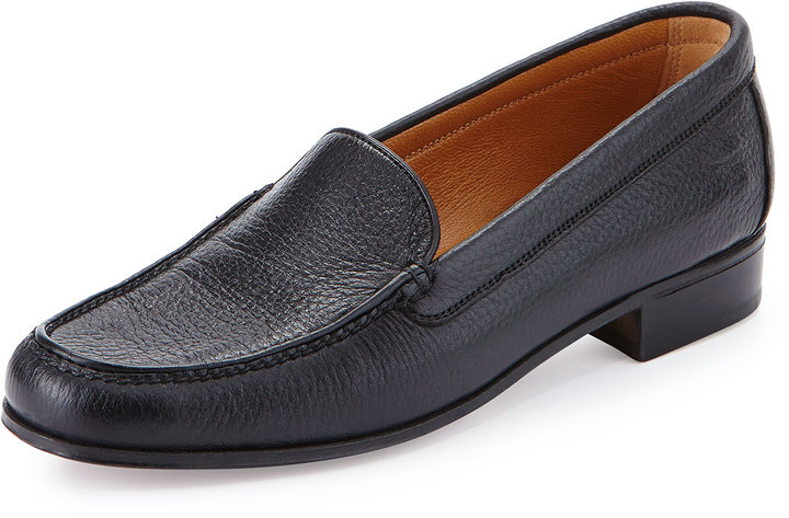 pebbled leather loafers