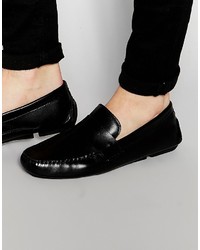 Red Tape Penny Loafer In Black Leather