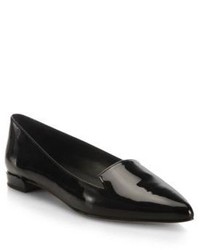 Stuart Weitzman Point Toe Patent Leather Loafers