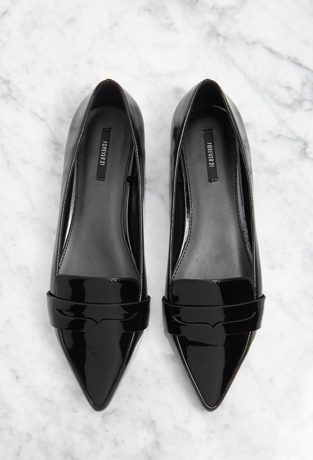 black pointed loafers