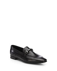 Prada Leather Bit Loafers Black Shoes