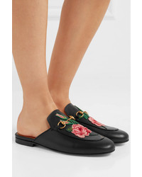 Gucci Princetown Appliqud Horsebit Detailed Leather Slippers