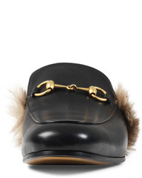 Gucci Princetown Fur Lined Leather Slipper